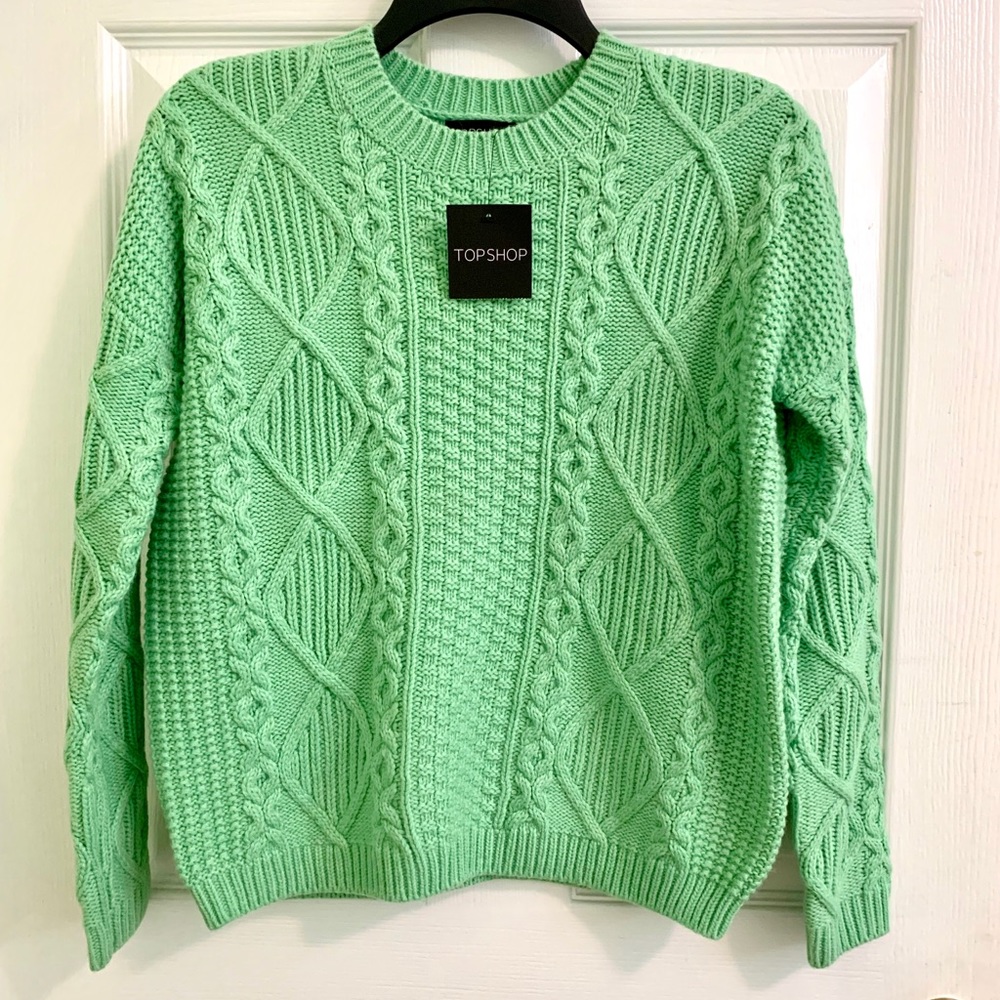 topshop green sweater xs